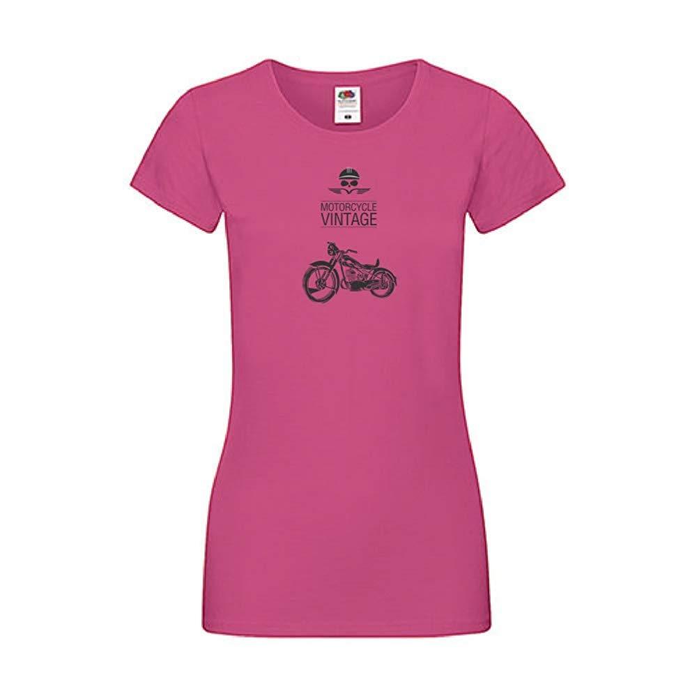 Damen T-Shirt - Motorrad Vintage Motorcycle Bike - 100% Baumwolle ÖkoTex Handmade - Laake®