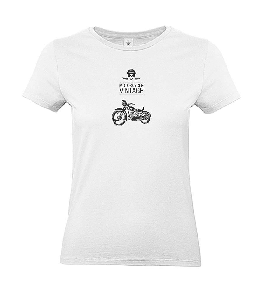 Damen T-Shirt - Motorrad Vintage Motorcycle Bike - 100% Baumwolle ÖkoTex Handmade - Laake®