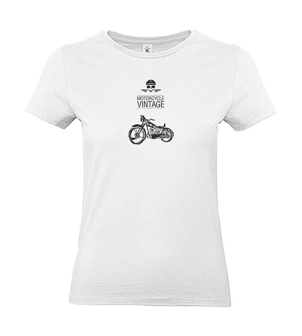 Damen T-Shirt - Motorrad Vintage Motorcycle Bike - 100% Baumwolle ÖkoTex Handmade - Laake®