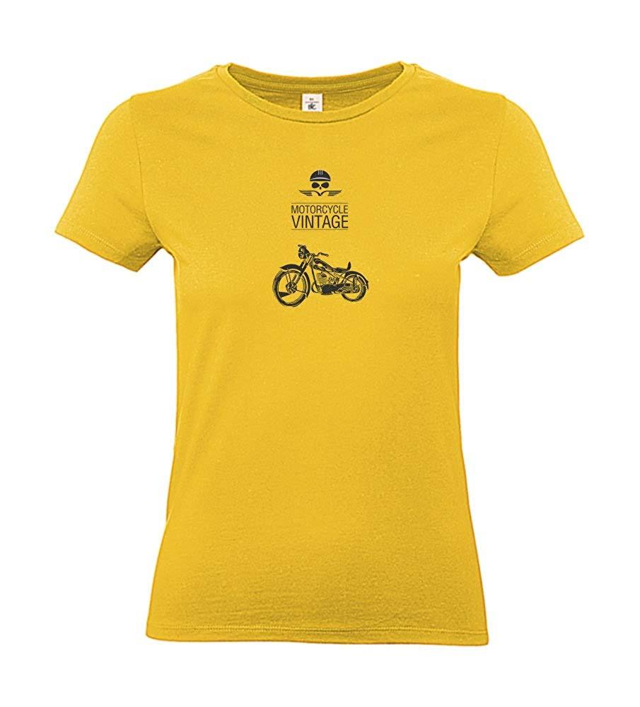 Damen T-Shirt - Motorrad Vintage Motorcycle Bike - 100% Baumwolle ÖkoTex Handmade - Laake®