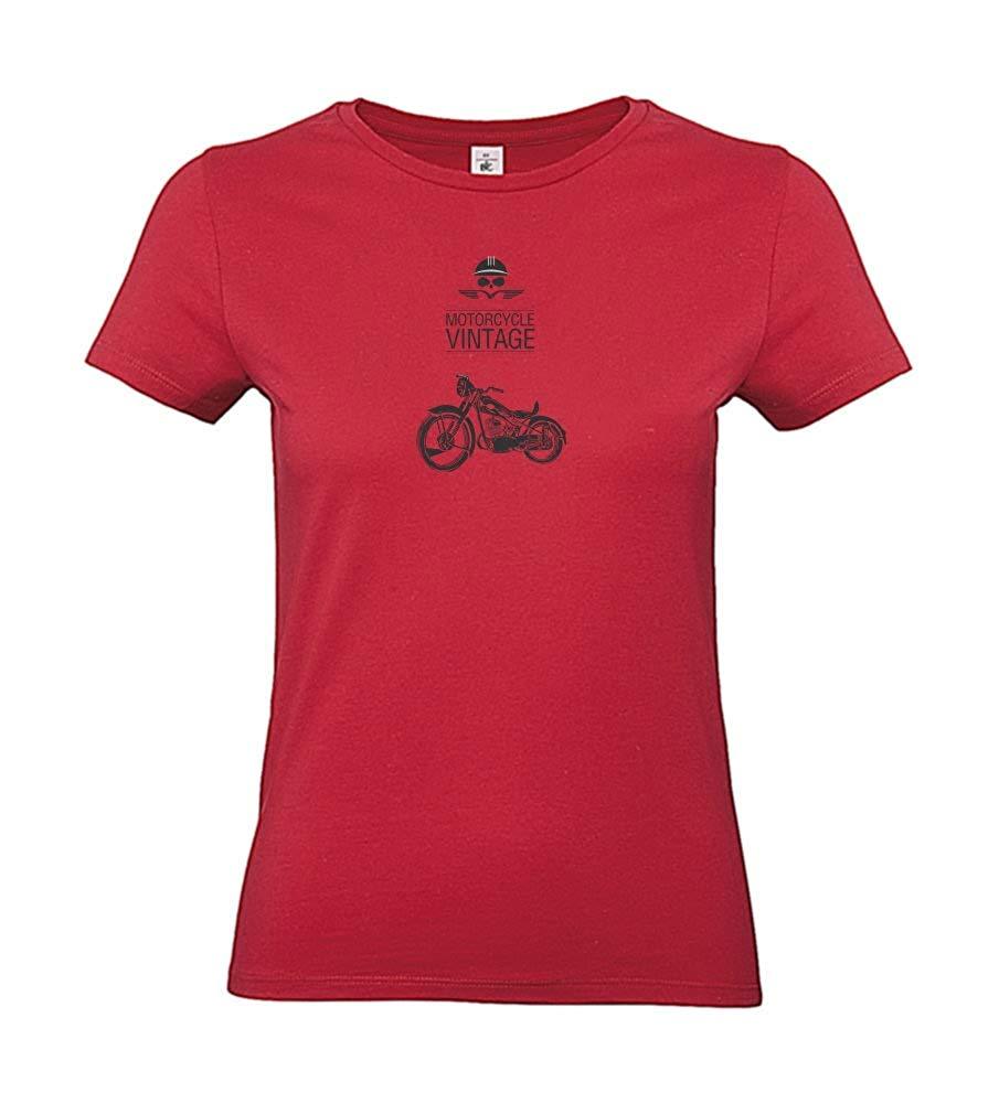 Damen T-Shirt - Motorrad Vintage Motorcycle Bike - 100% Baumwolle ÖkoTex Handmade - Laake®