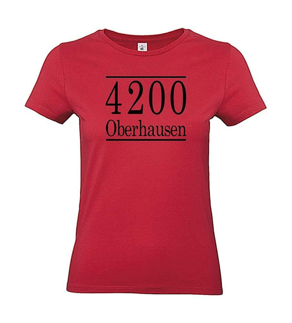 Damen T-Shirt - 4200 Oberhausen - Nostalgie alte Postleitzahlen Ruhrgebiet 100% Baumwolle ÖkoTex Handmade - Laake®