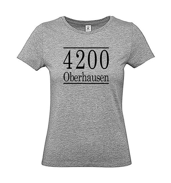 Damen T-Shirt - 4200 Oberhausen - Nostalgie alte Postleitzahlen Ruhrgebiet 100% Baumwolle ÖkoTex Handmade - Laake®